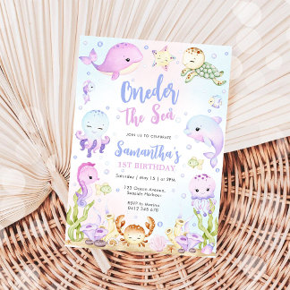 Oneder The Sea 1st Birthday Invitation Einladung