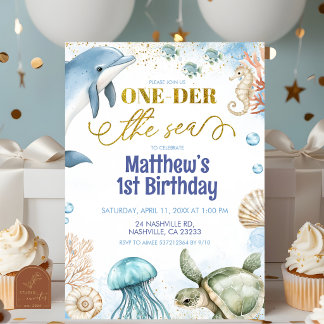 Oneder the sea birthday invitation einladung