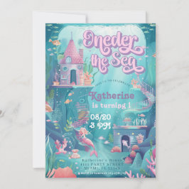 ONEder The Sea Birthday Mermaid 1. Geburtstag Part Einladung