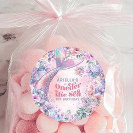 Oneder The Sea Flower Glitter Mermaid Tail  Runder Aufkleber