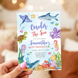 Oneder the Sea Party 1st Birthday Invitation Einladung