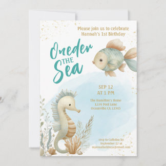 Oneder The Sea Summer Beach First Birthday Einladung