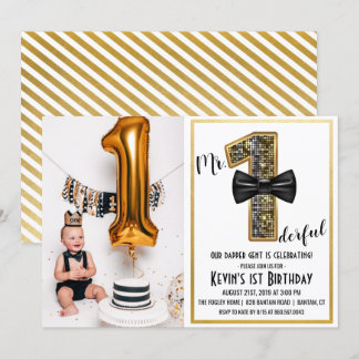 Onederful 1st Birthday Foto Einladung