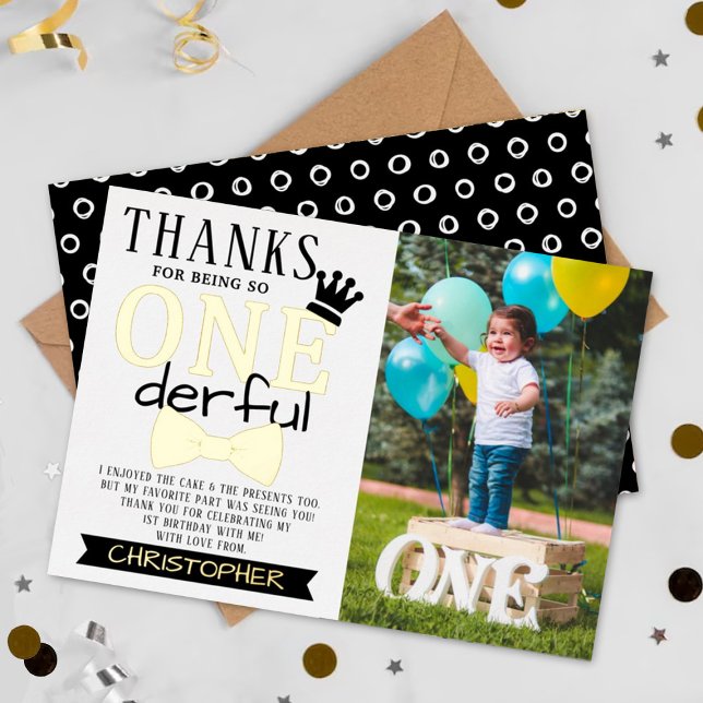 ONEderful 1st Birthday Foto Vielen Dank Folieneinladung (Von Creator hochgeladen)