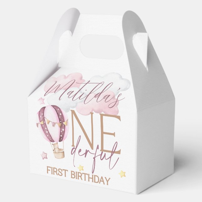 ONEderful 1st Birthday Party Boxes - Pink Geschenkschachtel (Vorderseite)