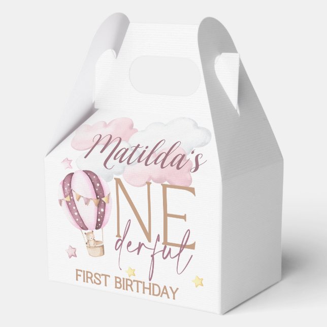 ONEderful 1st Birthday Party Boxes - Pink Geschenkschachtel (Vorderseite)