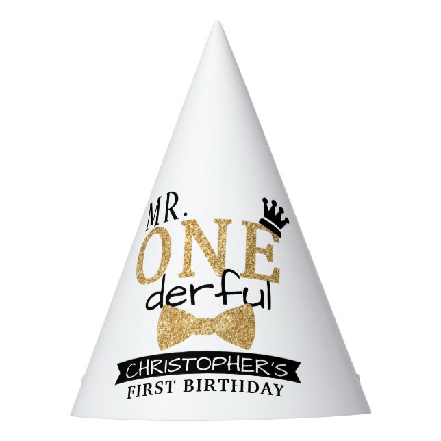 ONEderful 1st Birthday Party Partyhütchen (Vorderseite)