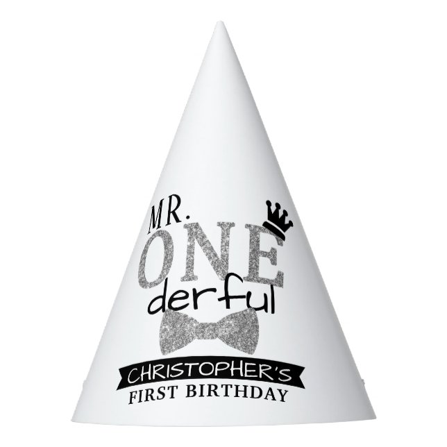 ONEderful 1st Birthday Party Partyhütchen (Vorderseite)