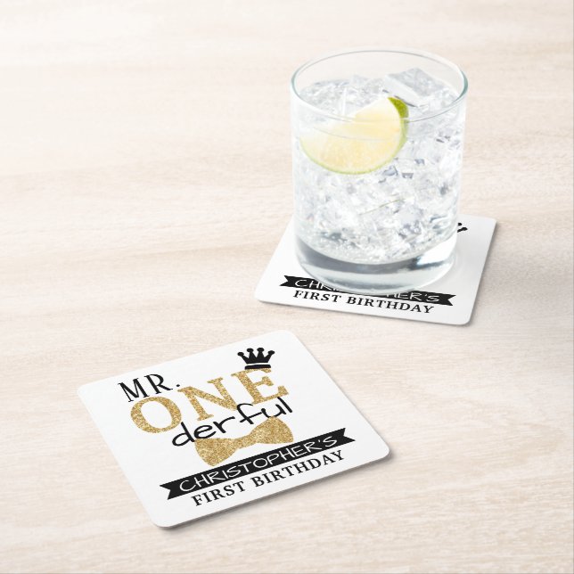 ONEderful 1st Birthday Party Rechteckiger Pappuntersetzer (Vor Ort)