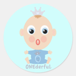 ONEderful BABY Face - blau Runder Aufkleber