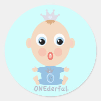 ONEderful BABY Face - blau Runder Aufkleber