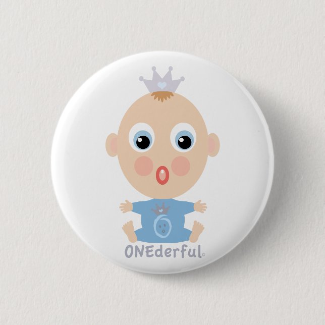 ONEderful BABY Gesicht - Blau Button (Vorderseite)