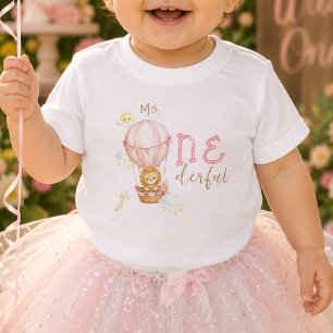 Onederful-Ballon-Erstes-Geburtstags-Baby-Mädchen-T Baby T-shirt