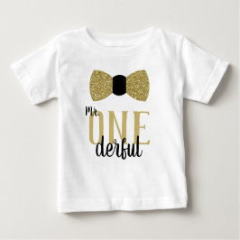 ONEderful Birthday Shirt in Black and Imitats Gold