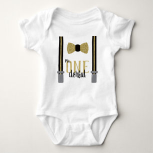 ONEderful Birthday Shirt in Black and Imitats Gold