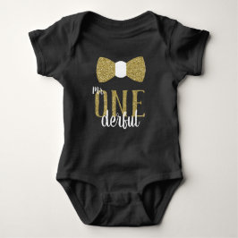 ONEderful Birthday Shirt in Black and Imitats Gold