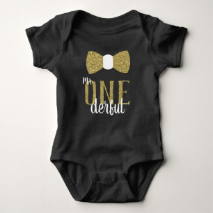 ONEderful Birthday Shirt in Black and Imitats Gold