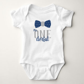 ONEderful Birthday Shirt in Blue and Gray