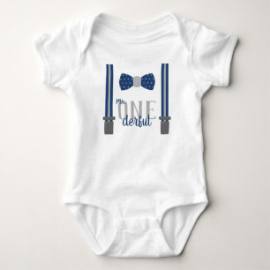 ONEderful Birthday Shirt in Blue and Gray