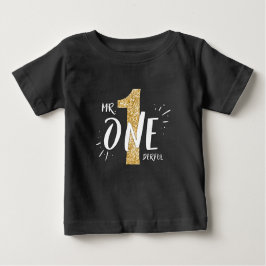 Onederful Birthday T - Shirt Boy Black Gold
