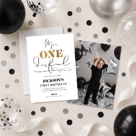 ONEderful First Birthday Foto Einladung