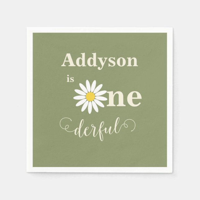 Onederful First Birthday Serviette (Vorderseite)