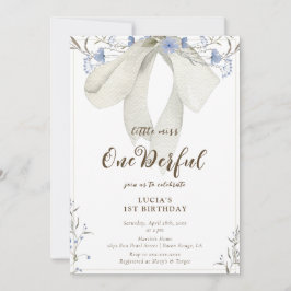 Onederful Floral Coquette Bow Girl 1. Geburtstag Einladung