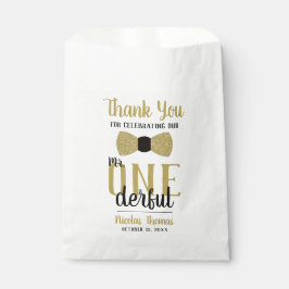 ONEderful Gastgeschenk Bag, Black, Imitats Gold Geschenktütchen