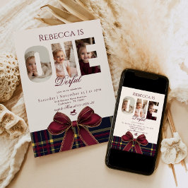 OneDerful Girl 1. Geburtstag Foto Preppy Holiday Einladung