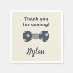 Onederful Marine and gray bow Krawatte Serviette