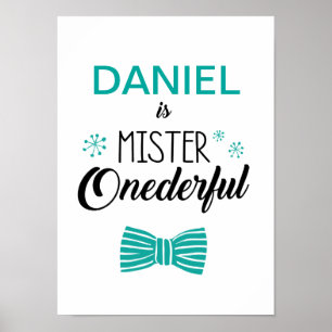 Onederful Party Sign Poster