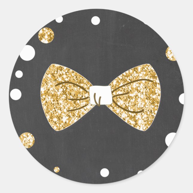 Onederful Sticker Boy Bow Krawatte Black Gold (Vorderseite)