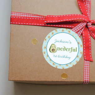 Onederic Avocado 1. Geburtstag Party Foto Runder Aufkleber