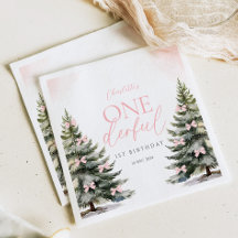 Onederland Winter Rosa Schleife 1. Geburtstag