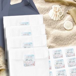 Onederto 1. Geburtstag Party Mermaid Vielen Dank Quadratischer Aufkleber