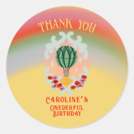 Oneful Air Balloon erster Geburtstag Runder Aufkleber