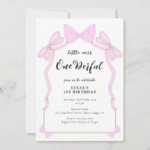 Oneful Baby Pink Coquette Bow Girl 1. Geburtstag