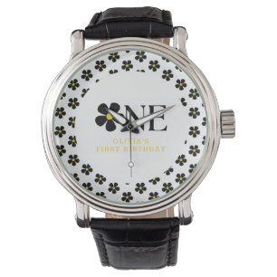 Oneful Floral 1. Geburtstag Party Armbanduhr