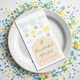 Oneful World Hot Air Ballon 1. Geburtstag Serviette