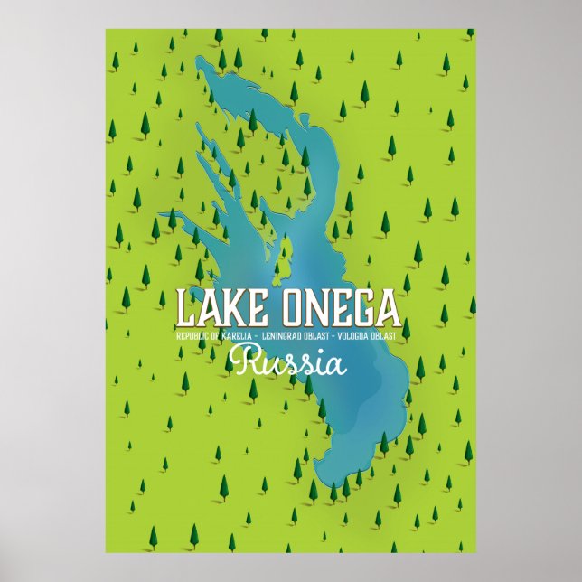 Onega-See, Russland, Reiseplan Poster (Vorne)