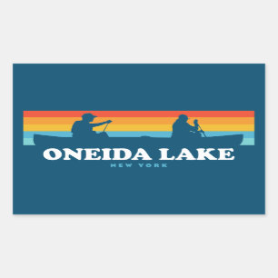 Oneida Lake New York Canoe Rechteckiger Aufkleber