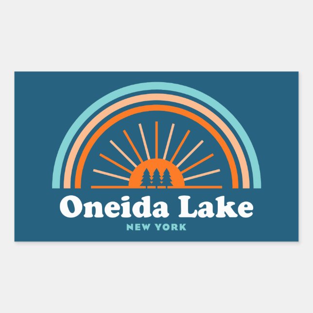 Oneida Lake New York Rechteckiger Aufkleber (Vorderseite)