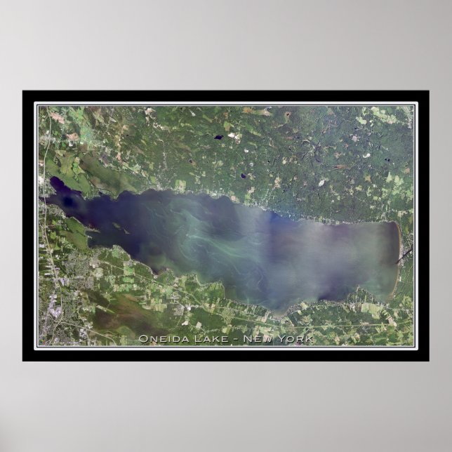 Oneida Lake New York Satellite Poster Karte (Vorne)