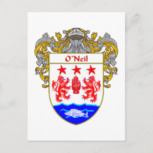 O'Neil Coat of Arms (Mantled) Postkarte