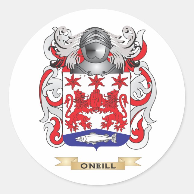 O'Neill Coat of Arms (Familienwappen) Runder Aufkleber (Vorderseite)