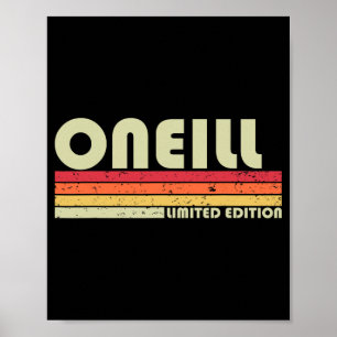 Oneill Nachname Lustig Retro Vintage 80er 90er Geb Poster