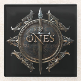 ONEs-Abzeichen Glasuntersetzer