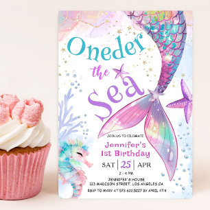 Onethe Sea Mermaid 1. Geburtstag Einladung
