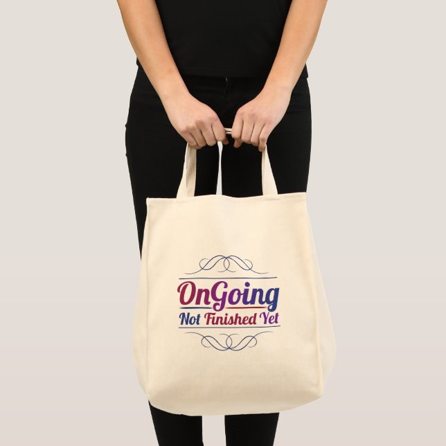 Ongoing Tote Bag Reusable Shopping & Coffee Tote Tragetasche (Vorderseite (Produkt))
