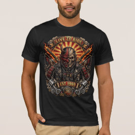 Oni Biker Samurai , Lebe um zu fahren Samurai Oni T-Shirt